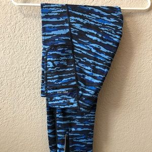 Nike Blue Camo Tech Tight Fit Running Tights